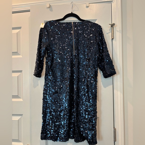 Navy Blue SEQUIN dress New Years Sheath size 8. NWT by Heidi Klum - Picture 4 of 4